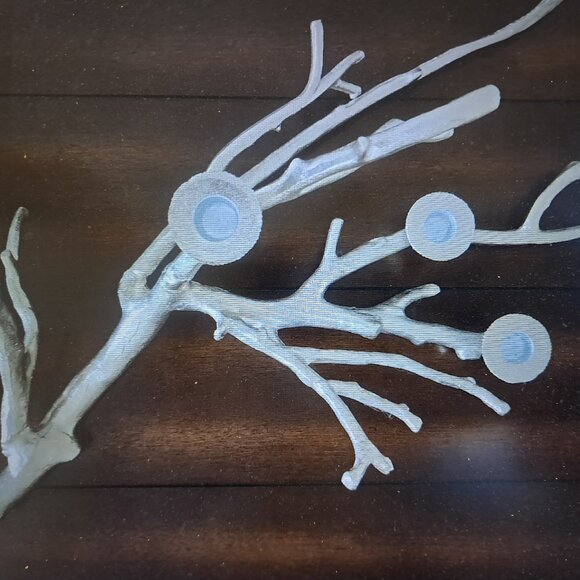 Unique Silver Tree Branch Candelabra 4 Candle Holders 23 Inches Long - Picture 2 of 10